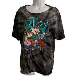 BT21 Friends Shirt‎ Adult Mang RJ Cimmy Shooky Van Cooky Tata Koya Tie-Dye, Med